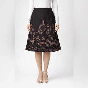 Esprit Satin Skirt with Beaded Floral Design
